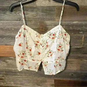 Sadie and Sage Floral Crop Top with Ruffle Detail on the back